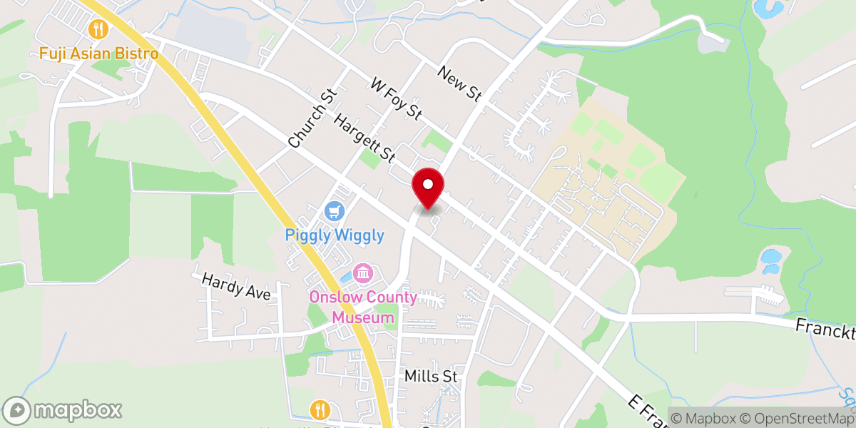 Map showing location of Richlands Methodist Church