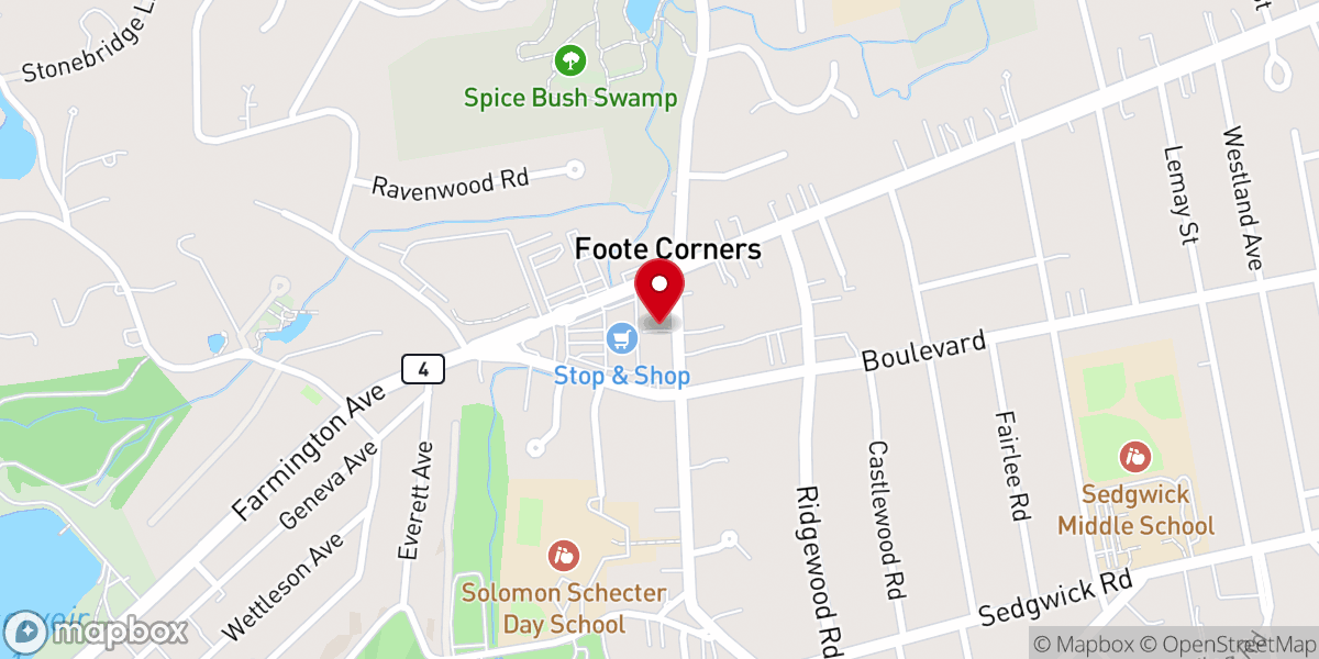 Map showing location of Farmington Ave Baptist Church
