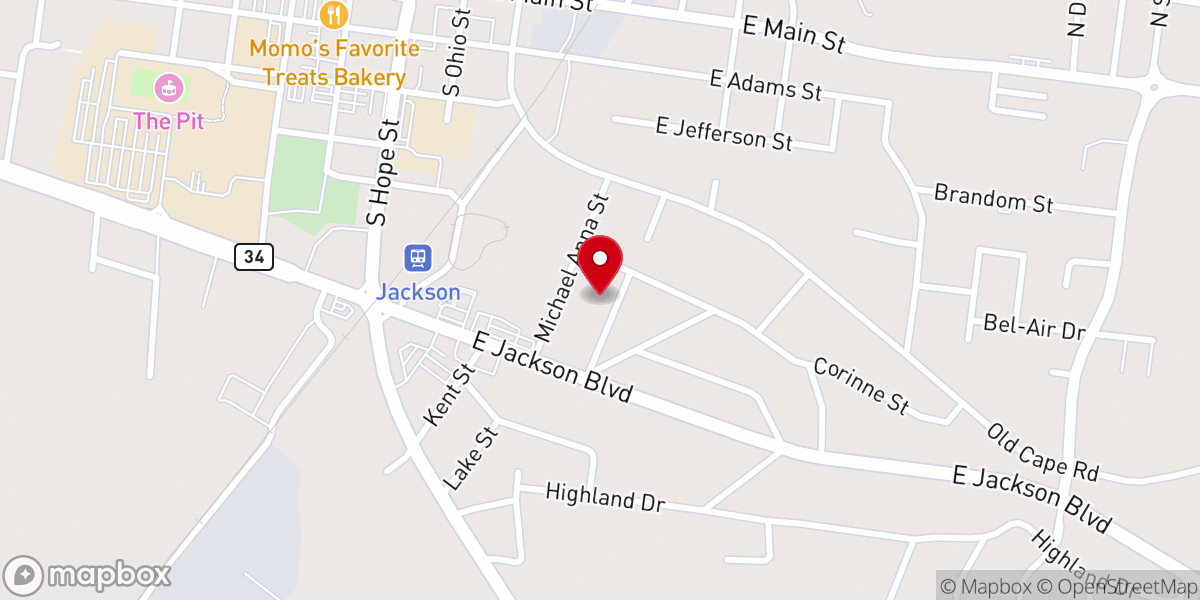Map showing location of Cape County Church of Christ