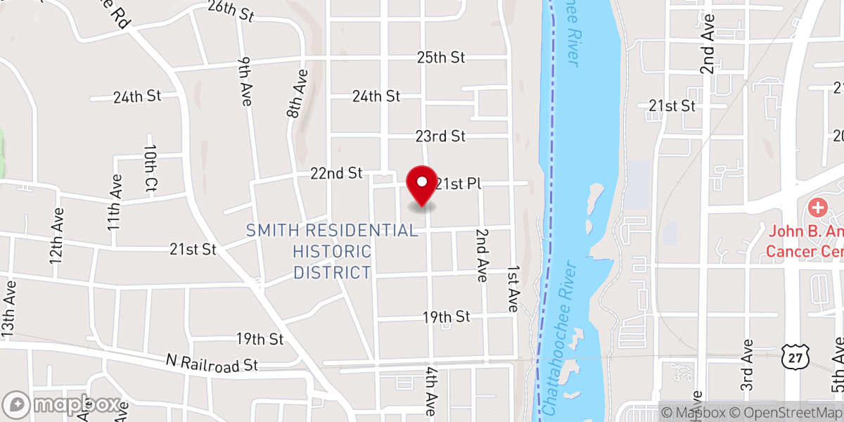 Map showing location of New Beginning Baptist Church