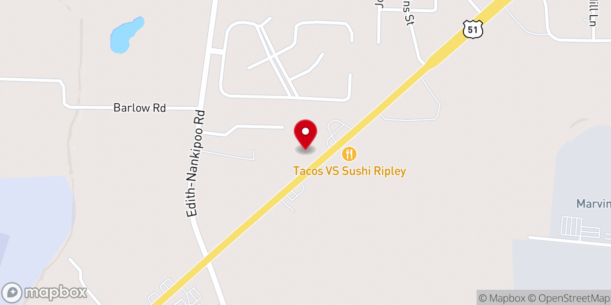 Map showing location of Covenant Chapel, Ripley, TN, Evangelical Presbyterian Church