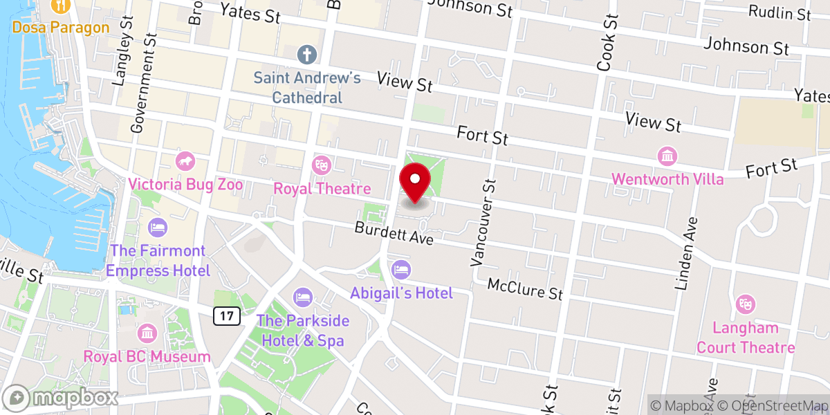 Map showing location of Christ Church Cathedral