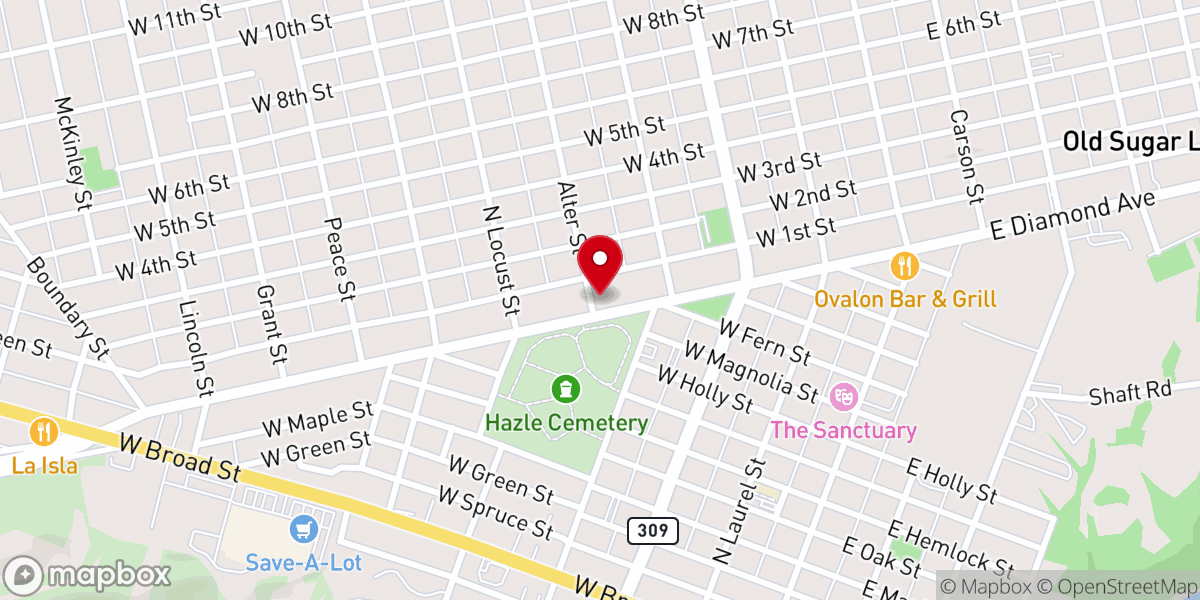 Map showing location of Iglesia Universal
