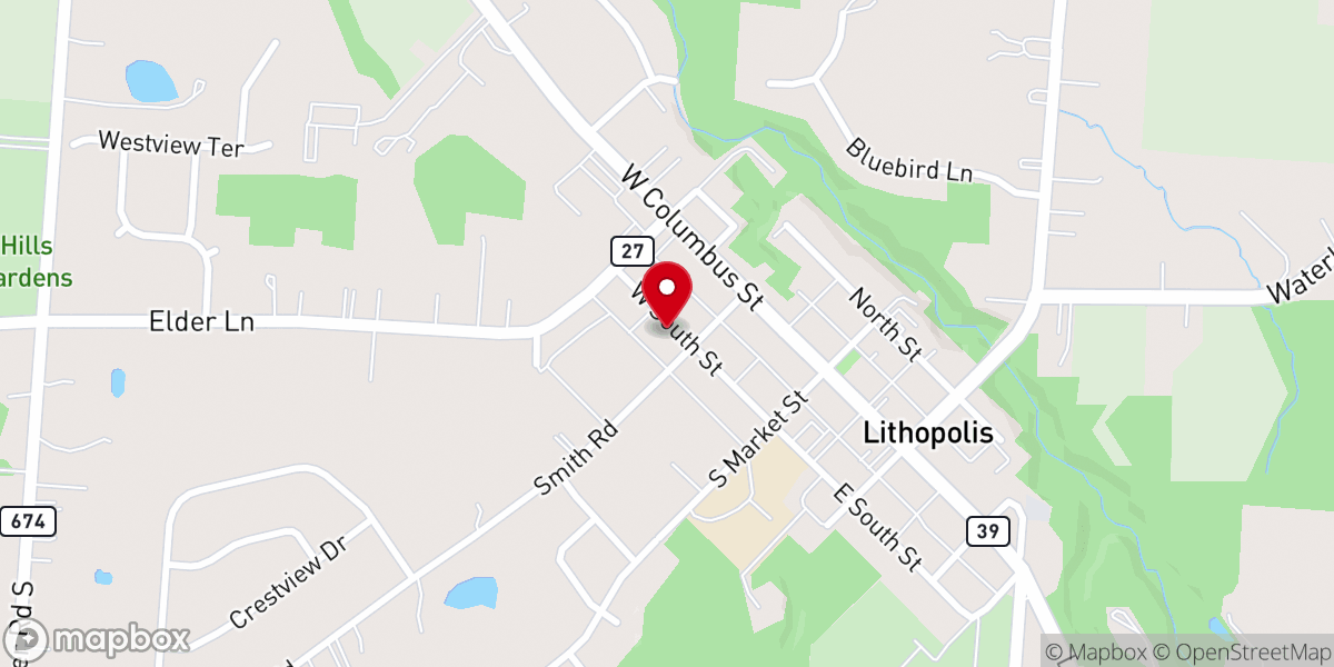 Map showing location of St John Evangelical Lutheran