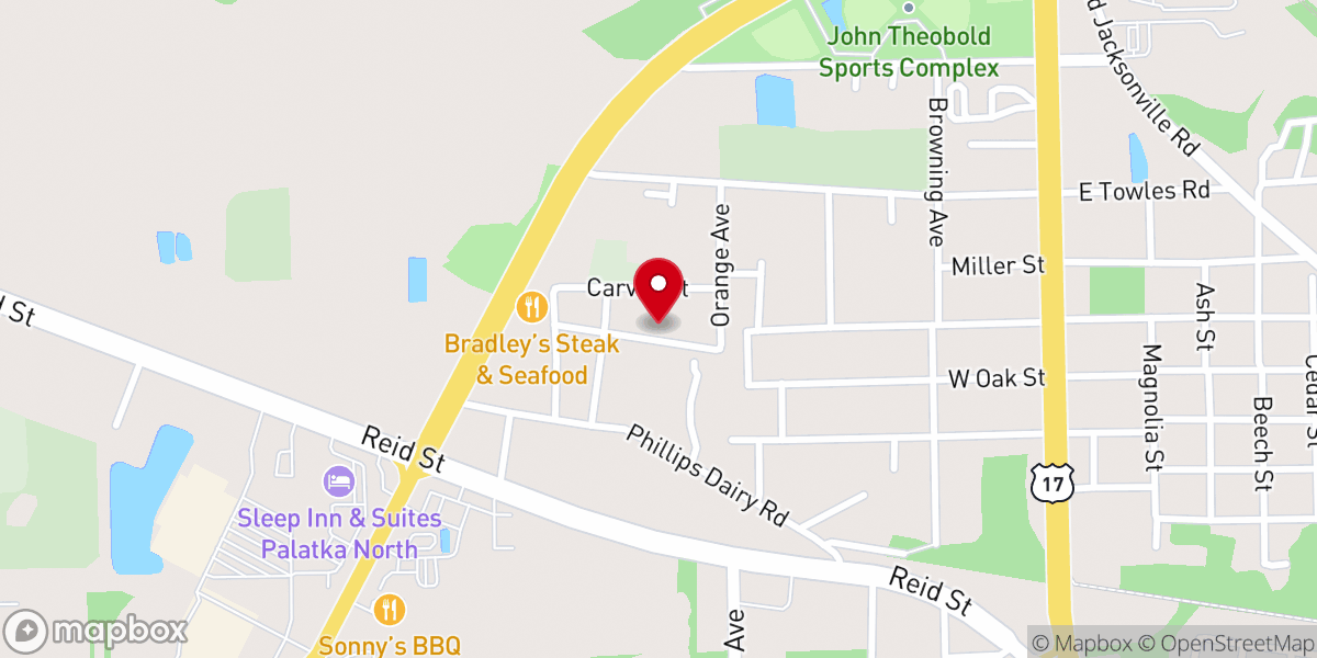 Map showing location of Embassy Church of God in Christ-Palatka, Fl