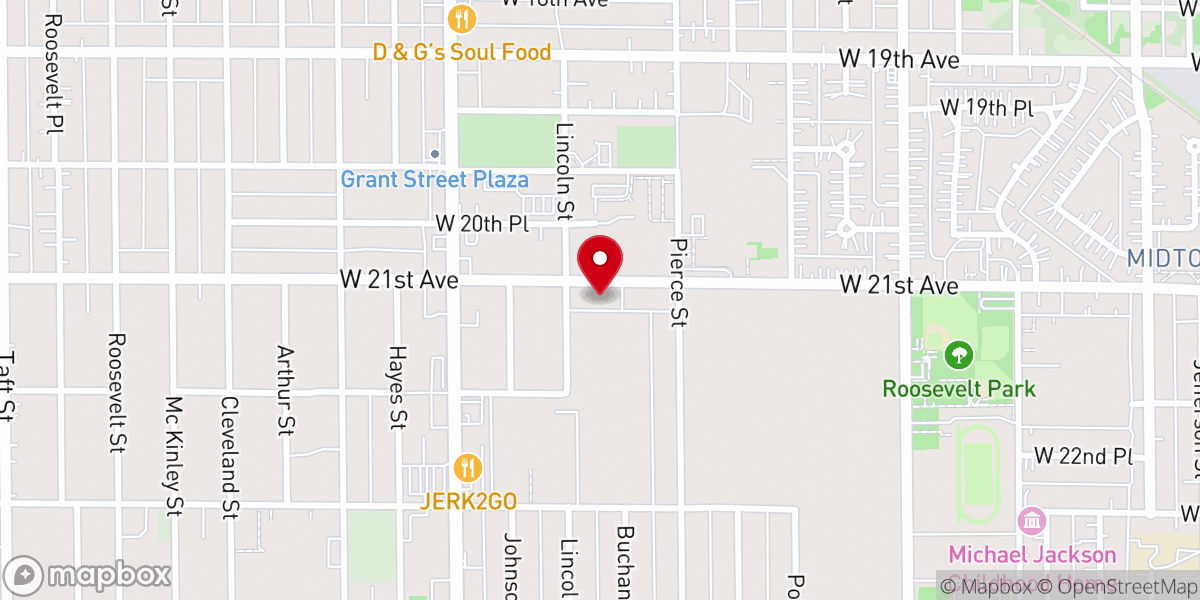 Map showing location of Pilgrim Baptist Church
