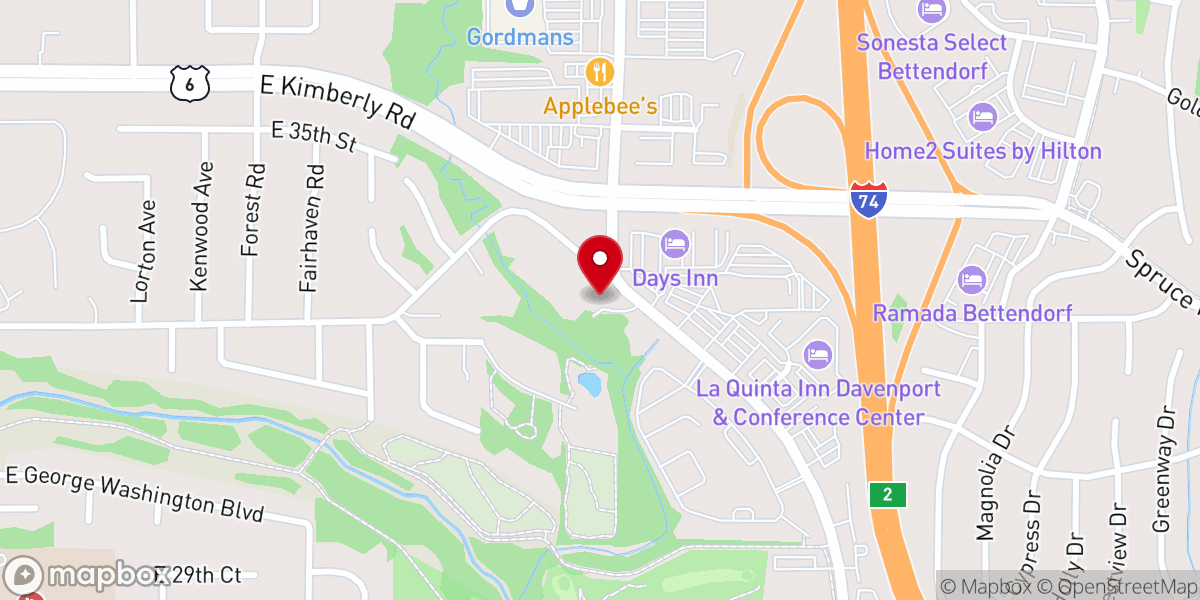Map showing location of Davenport Church of Christ
