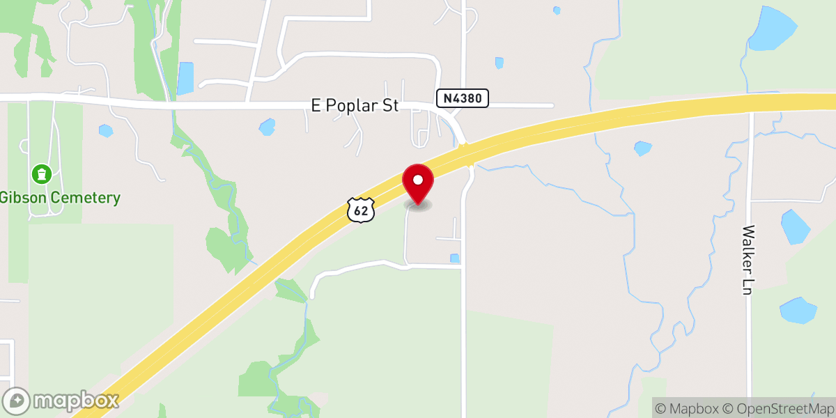 Map showing location of Victory Baptist Church