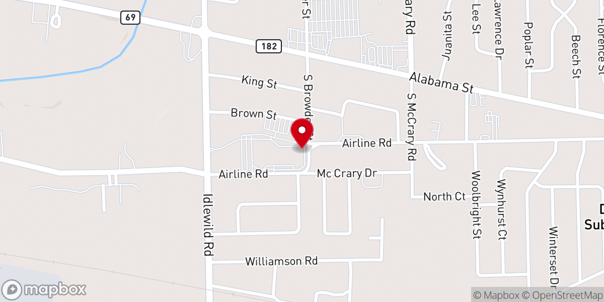 Map showing location of Fairview Baptist Church SBC