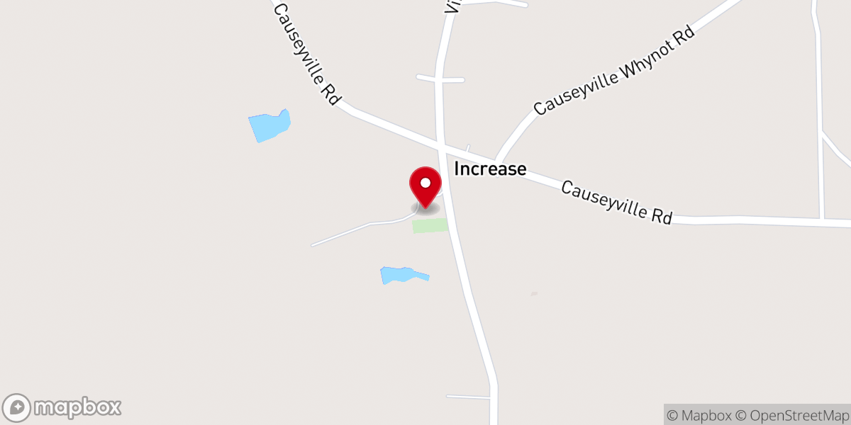 Map showing location of Causeyville Baptist Church