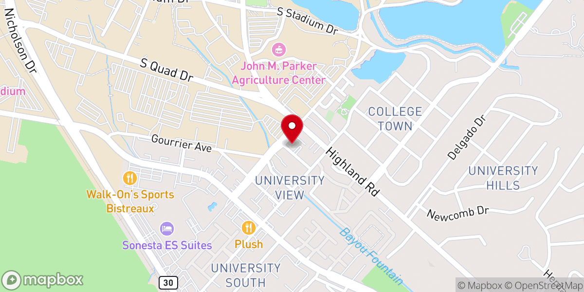 Map showing location of Antioch Community Church of Baton Rouge