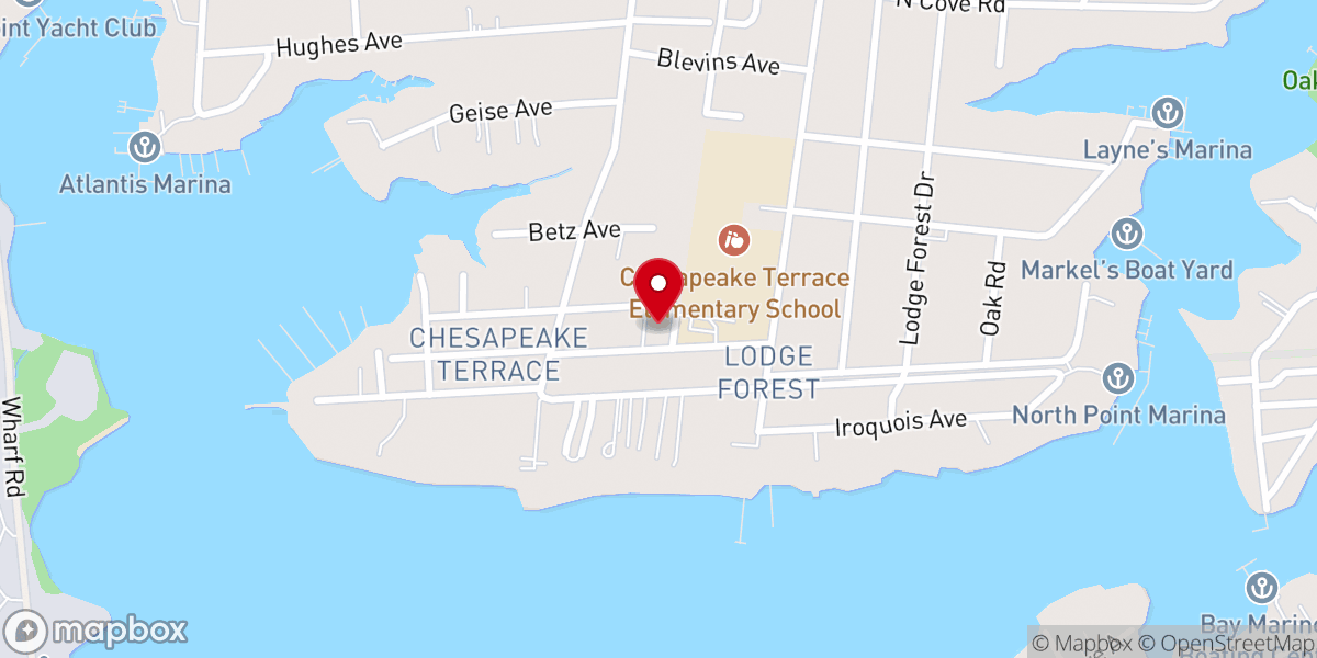 Map showing location of Edgemere Church of God