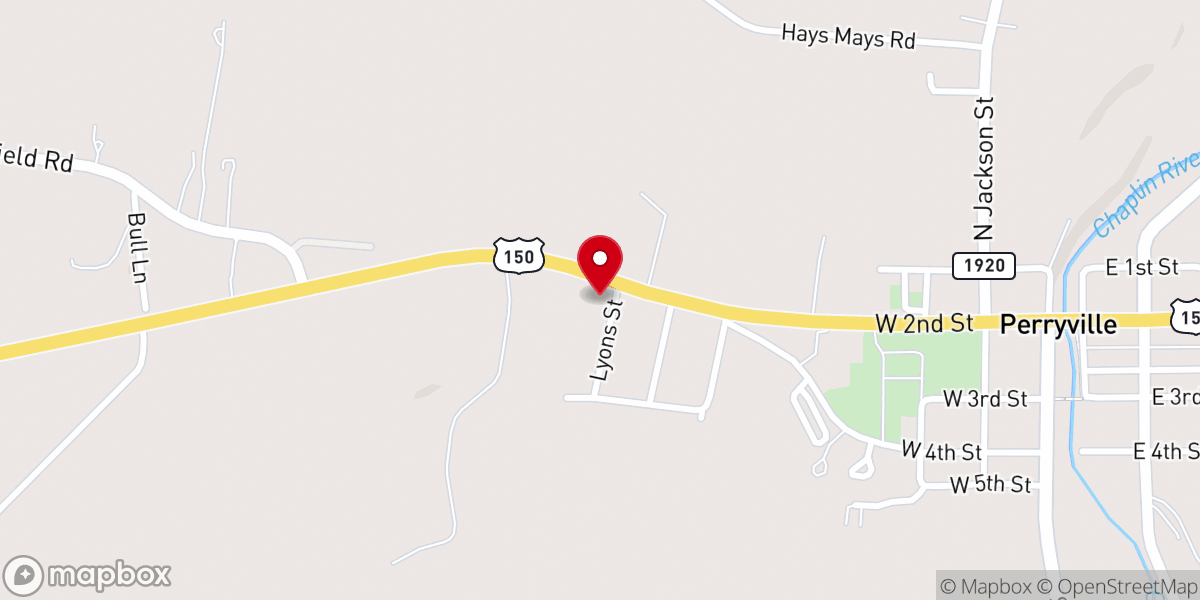 Map showing location of Perryville Church of God