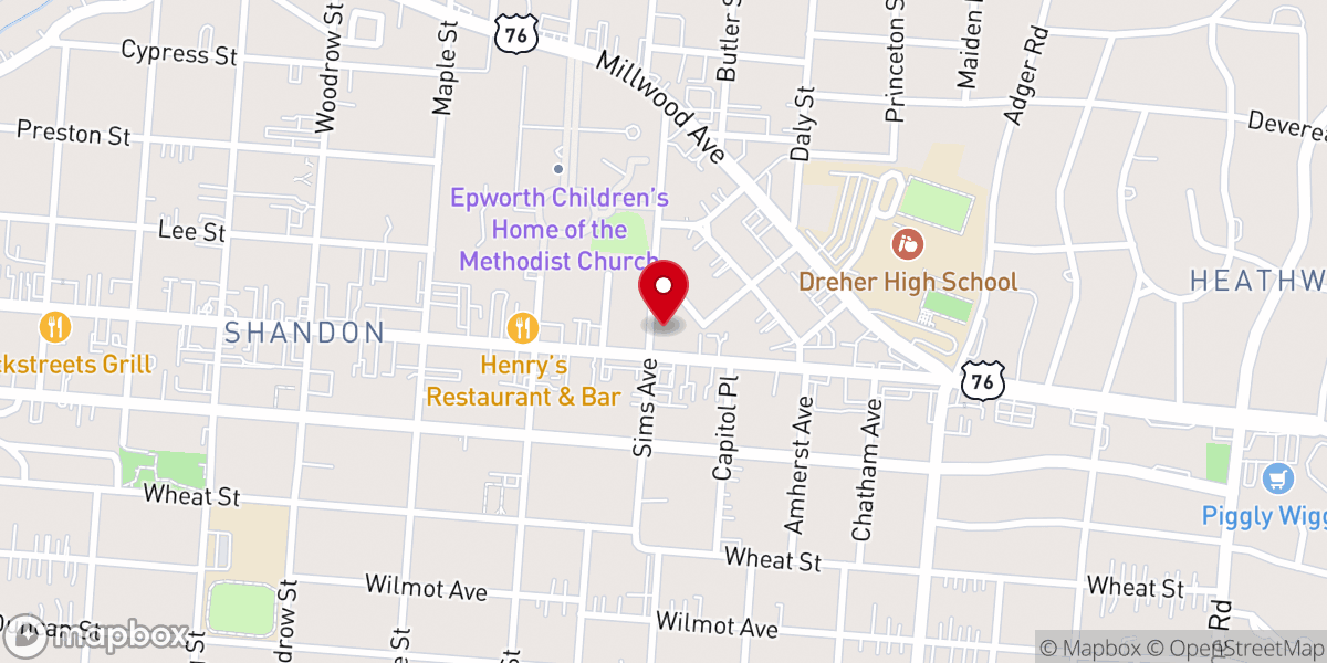 Map showing location of Lutheran Church of The Incarnation