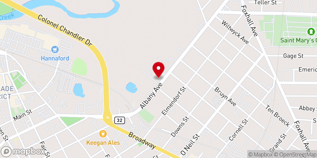Map showing location of St. John's Anglican Church