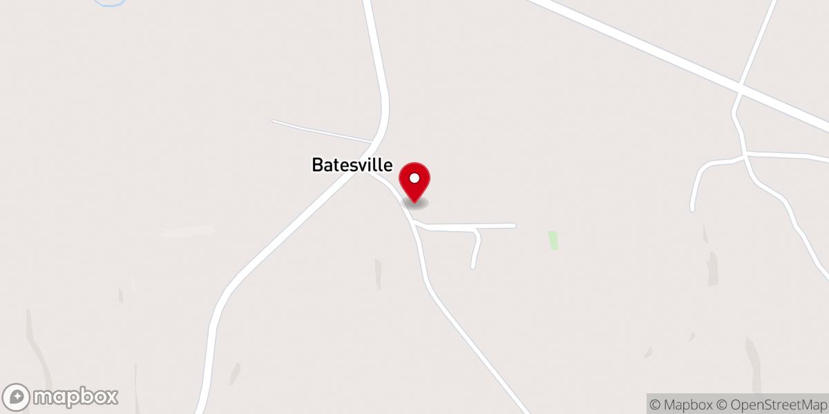 Map showing location of Batesville United Methodist Church