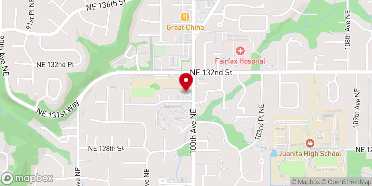 Map showing location of Juanita Community Club