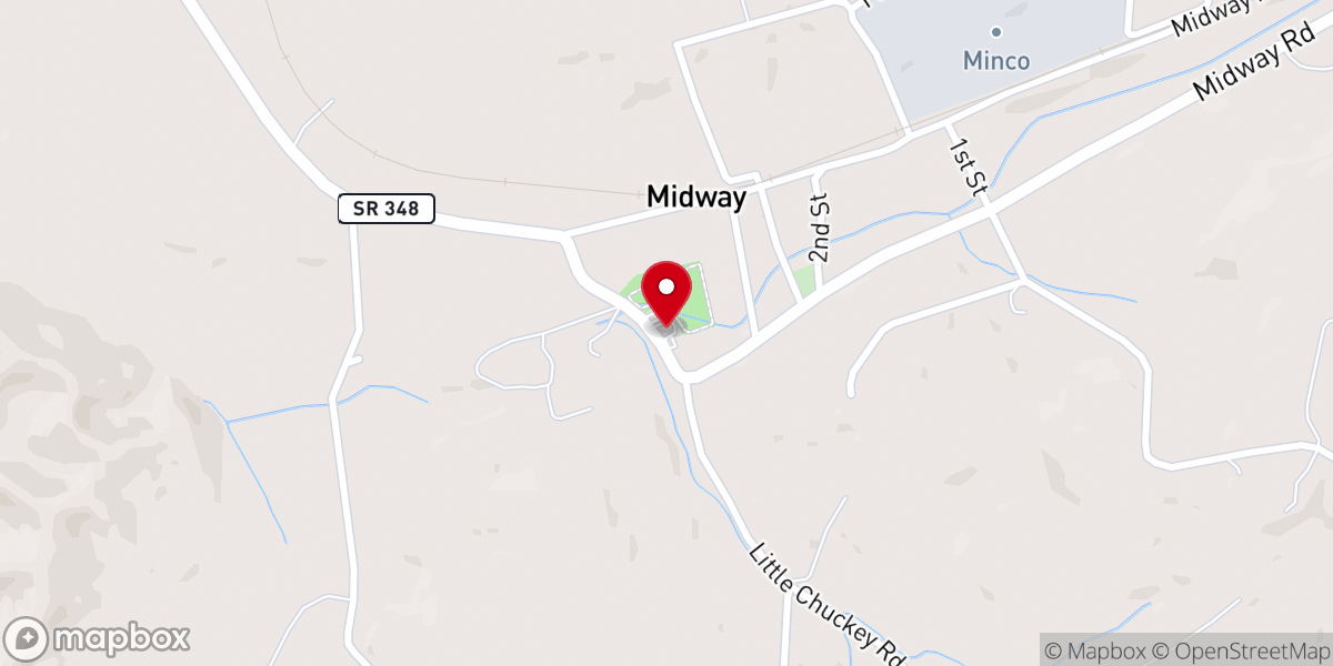 Map showing location of Midway Fellowship Church