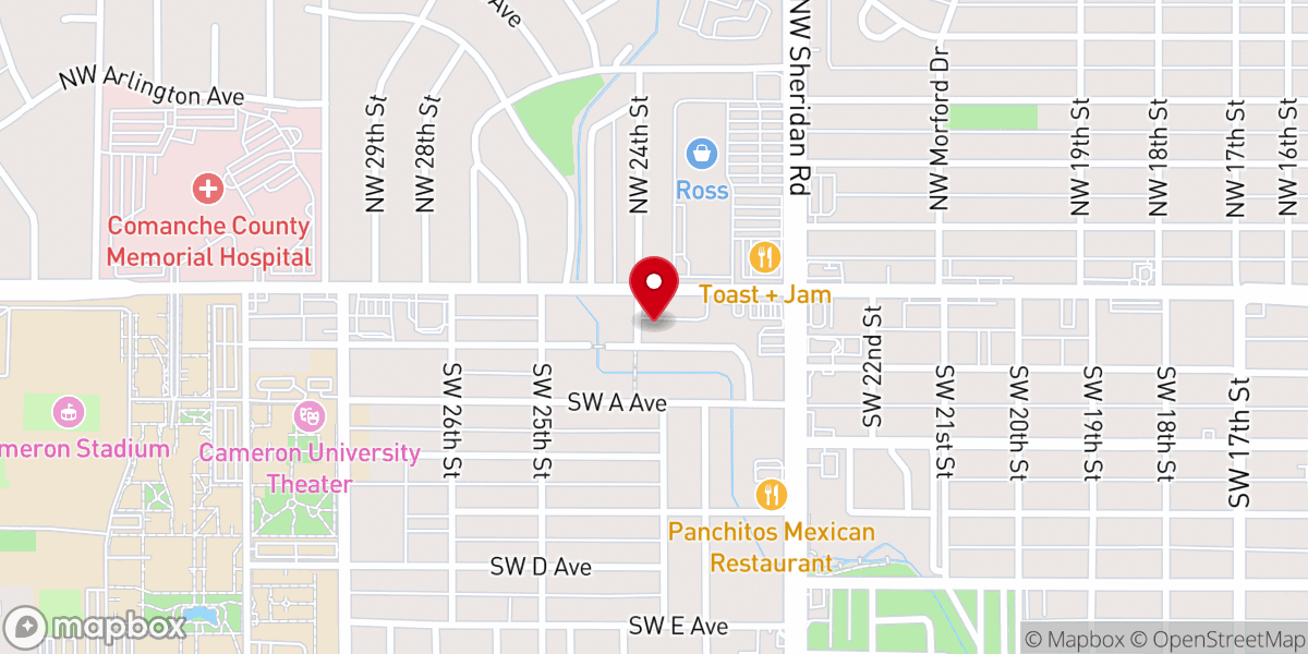 Map showing location of First Free Will Baptist Church