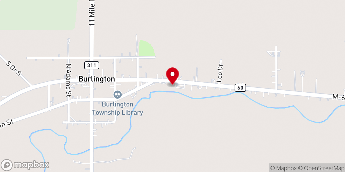 Map showing location of Burlington Church of God