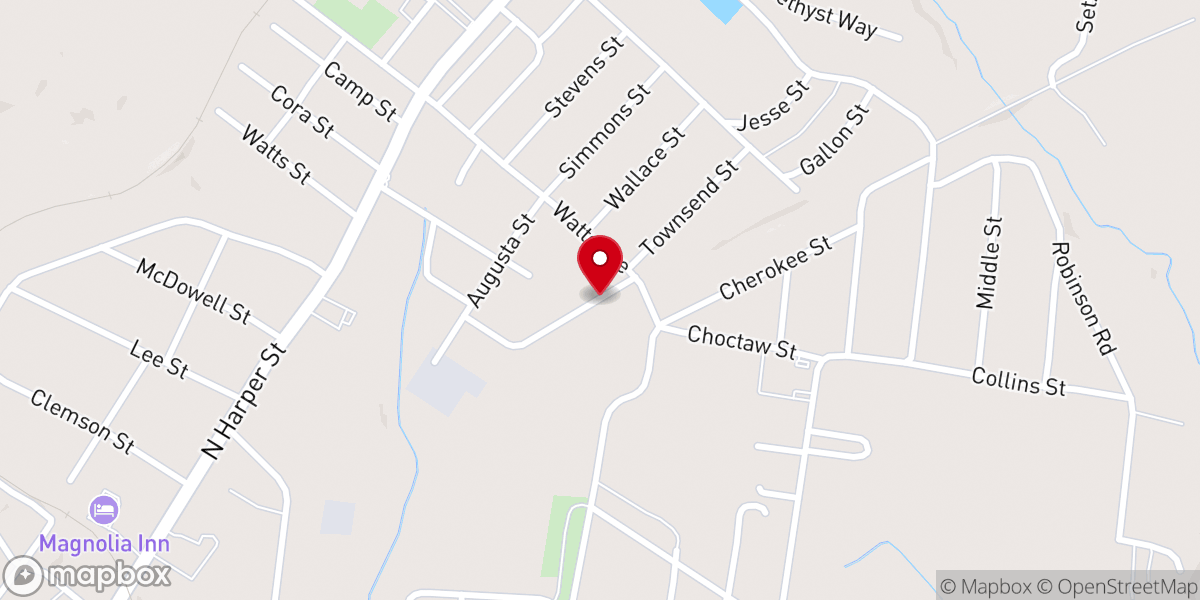Map showing location of Bethel Hall Baptist Church