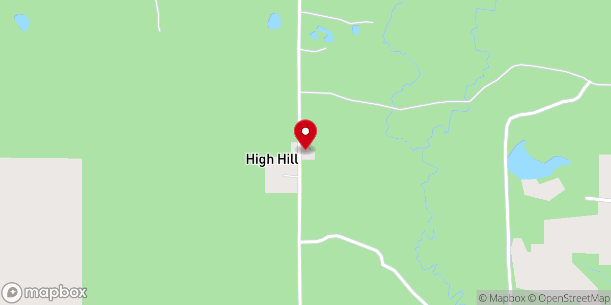 Map showing location of High Hill Church