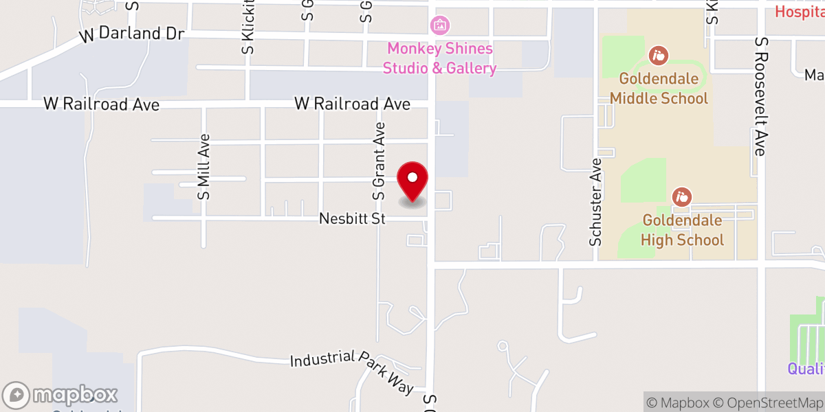 Map showing location of Bible Baptist Church