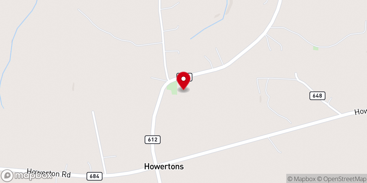 Map showing location of Howerton Church