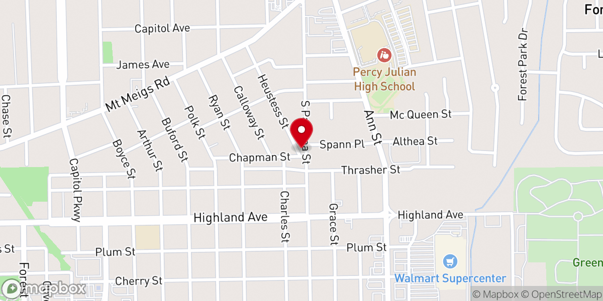Map showing location of Panama Street Church of Christ