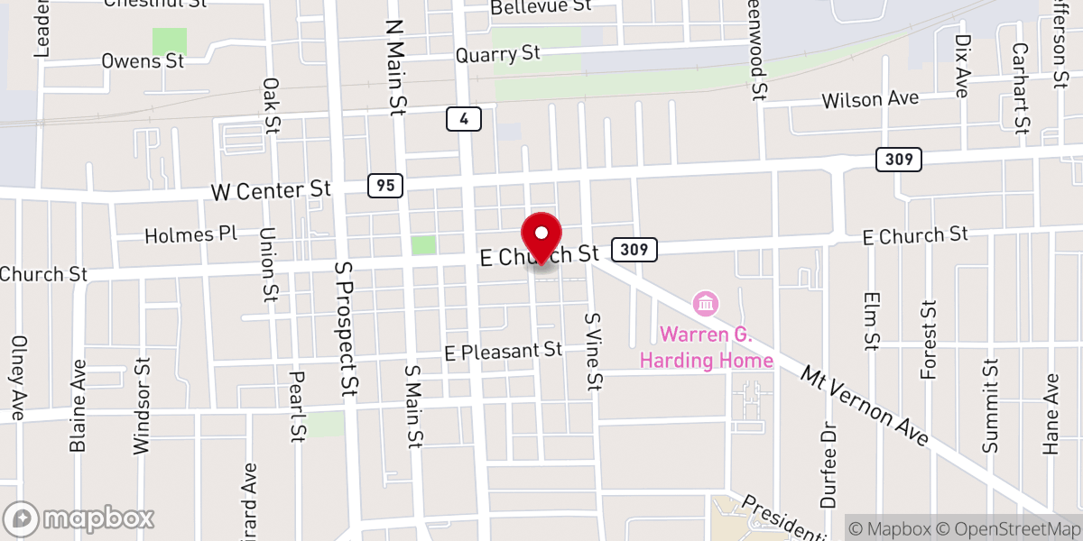 Map showing location of Gethsemane Evangelical Lutheran Church