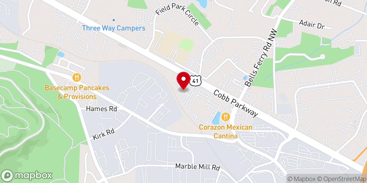 Map showing location of Deep Waters Community Church