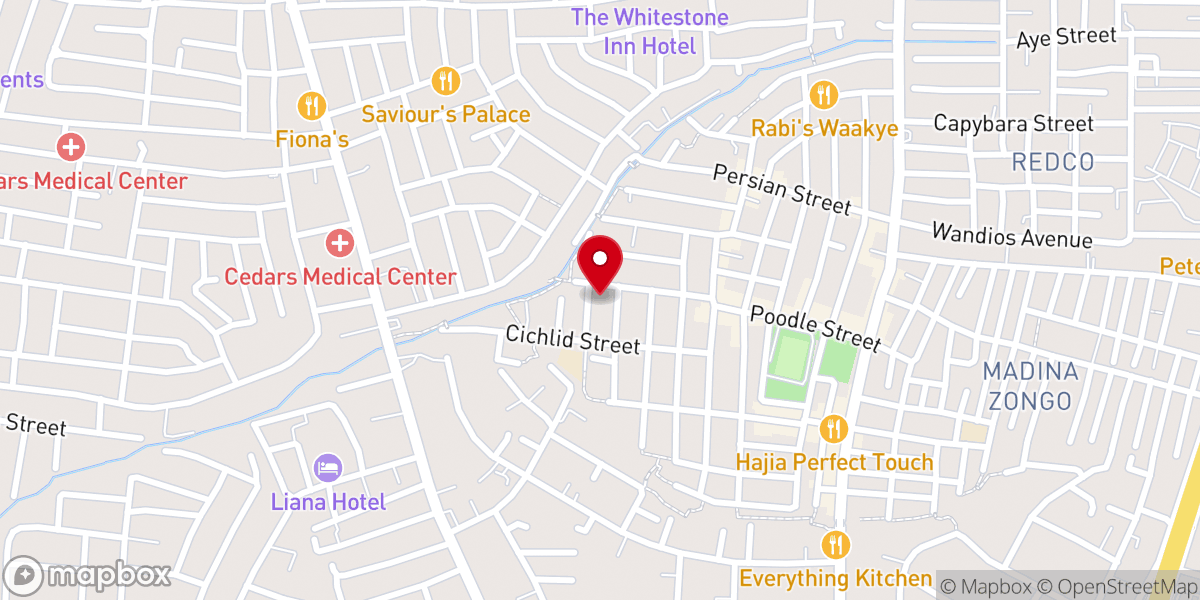 Map showing location of Church of Christ - Madina Zongo