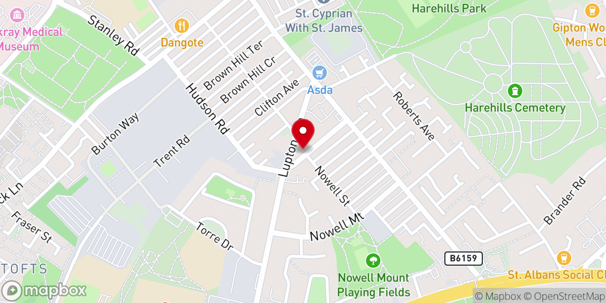 Map showing location of Zion Pentecostal Malayalam Church Of God, Leeds