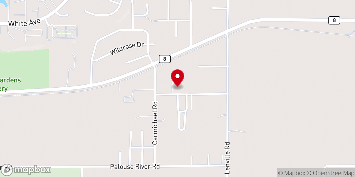 Map showing location of Palouse Hills Day School