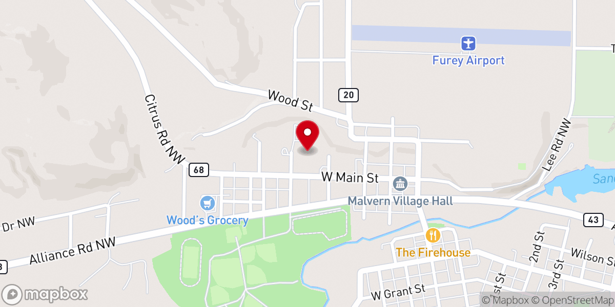 Map showing location of Malvern Community Church
