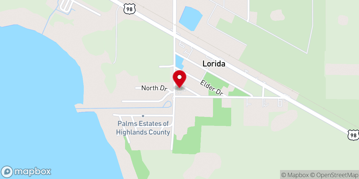 Map showing location of Lorida Church of the Brethren