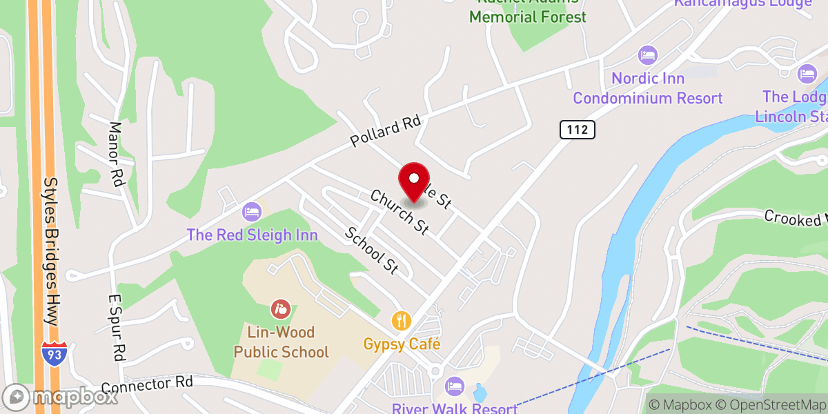 Map showing location of Upper Pemigewasset Historical Society