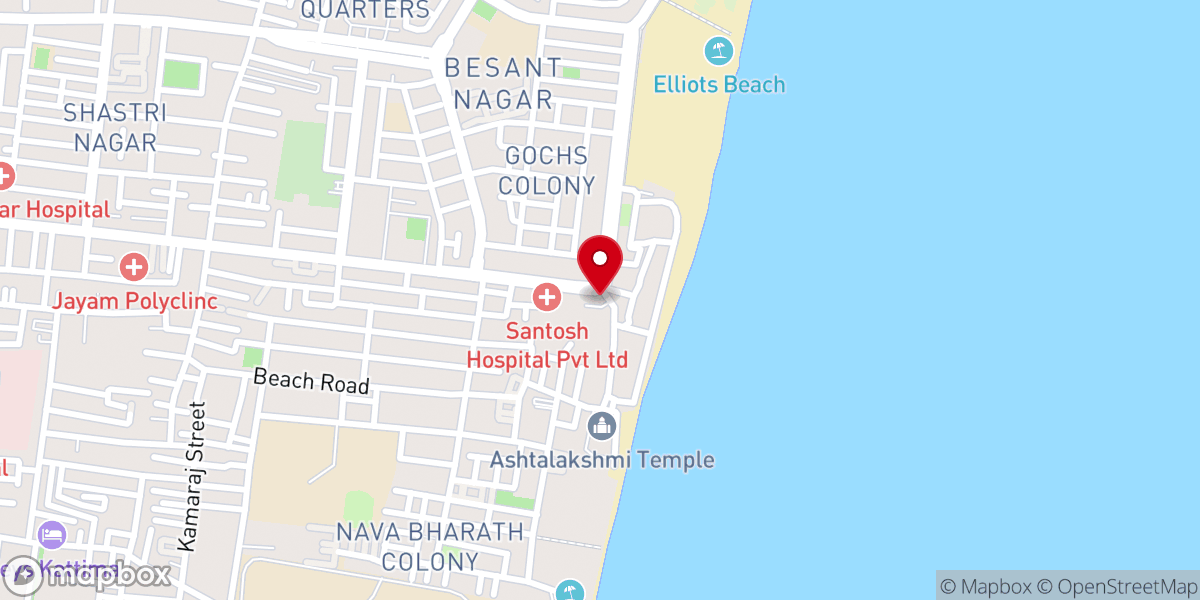 Map showing location of Annai Velankanni Shrine