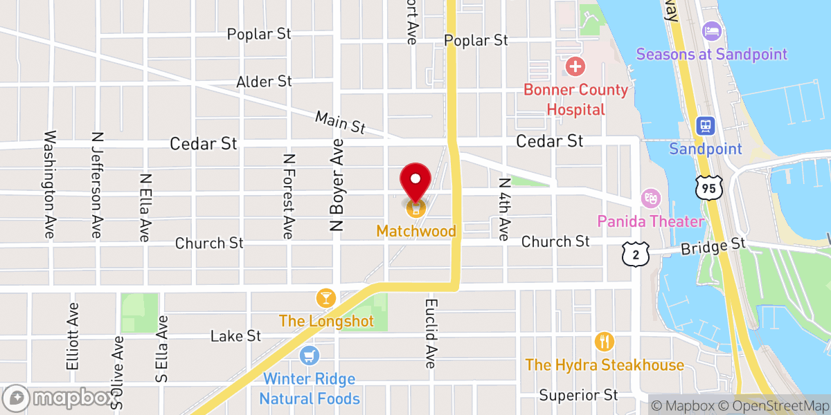 Map showing location of Matchwood Brewing Company