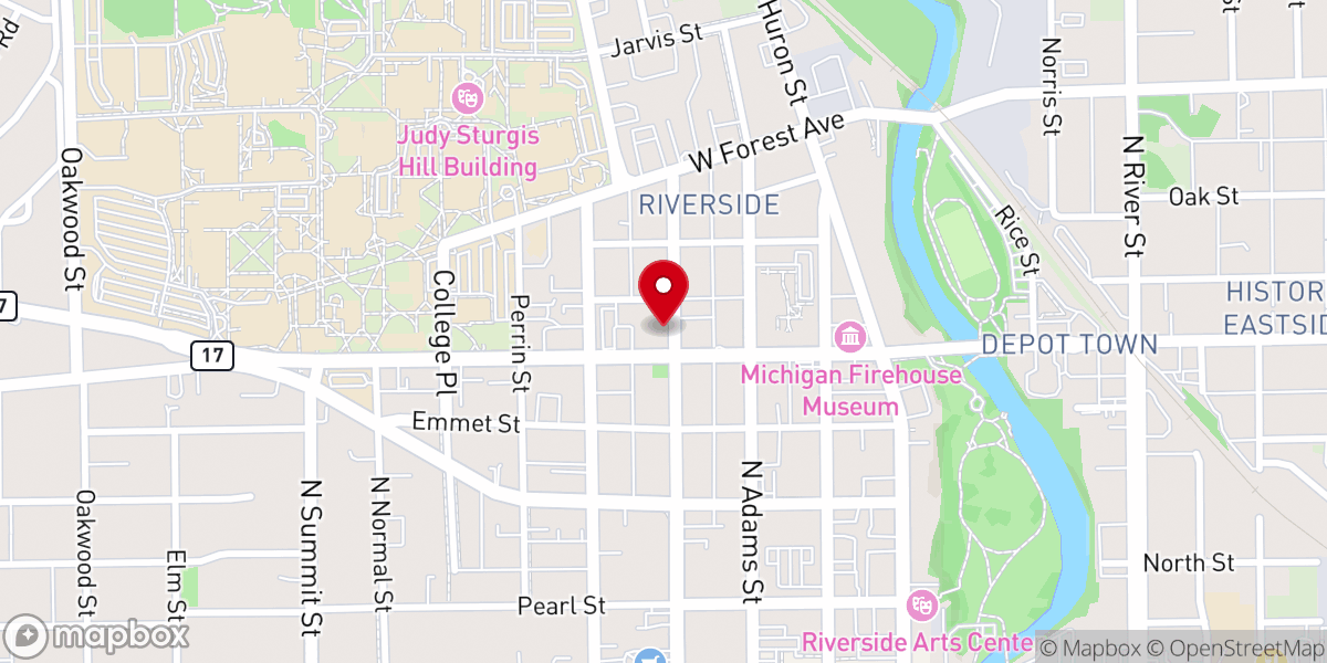 Map showing location of St John the Baptist Catholic Church