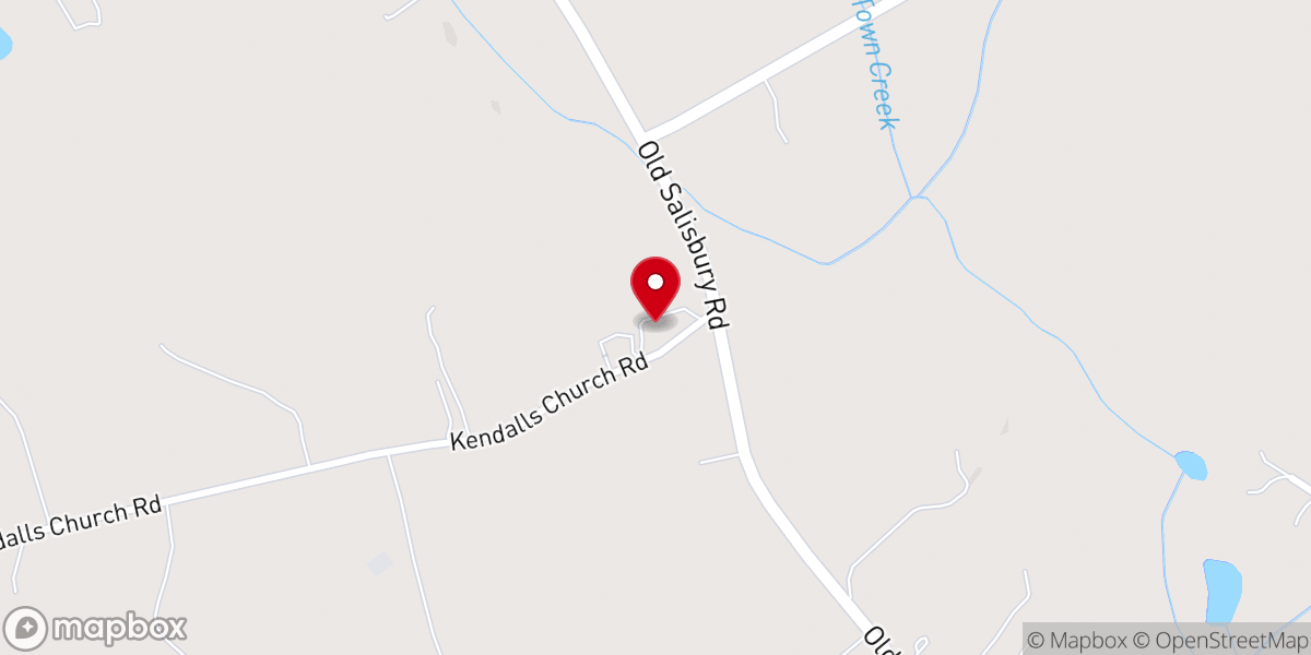 Map showing location of Kendalls Baptist Church