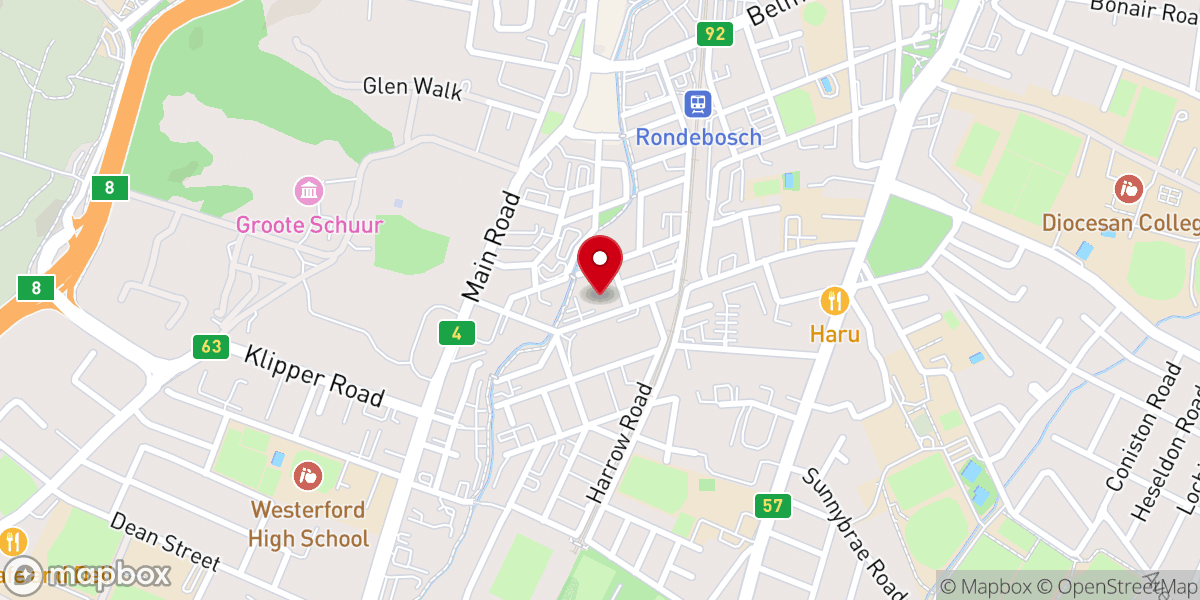 Map showing location of St Michaels Catholic Church Rondebosch