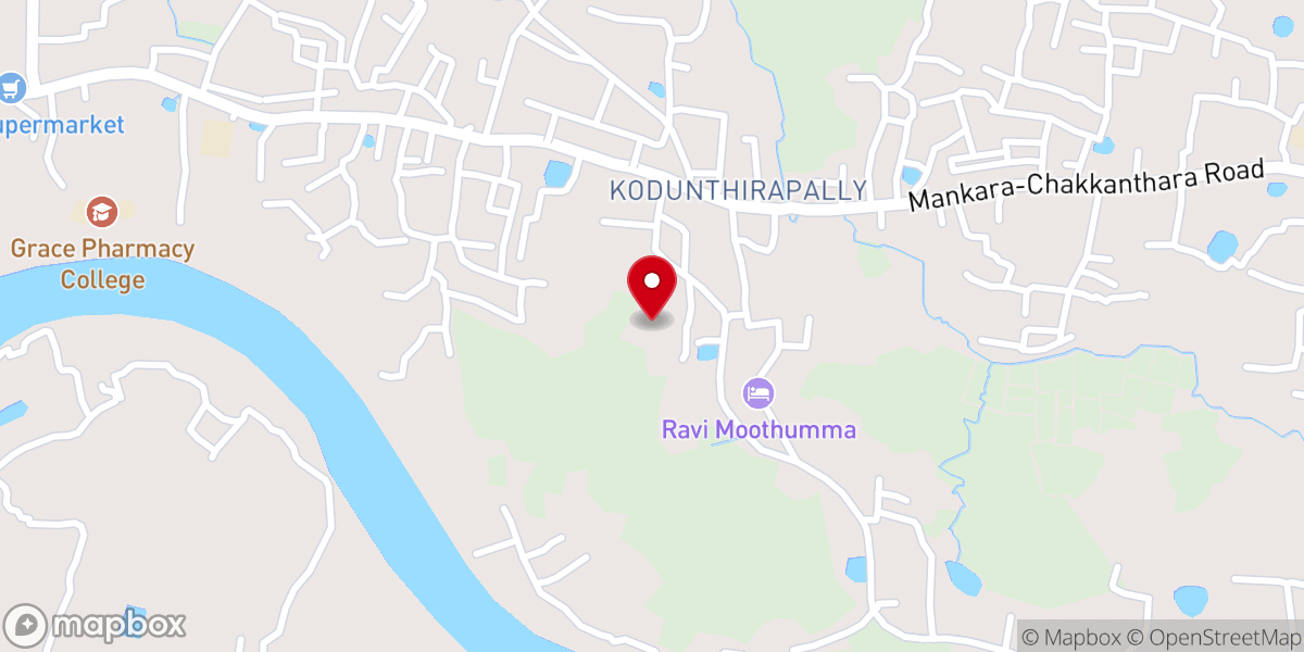 Map showing location of Vimalahridhaya Church