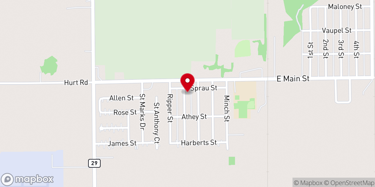 Map showing location of First Congregational Church of South Pekin