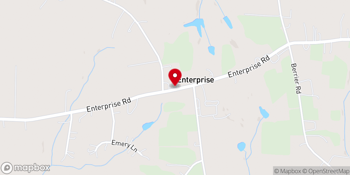 Map showing location of Enterprise Moravian Church
