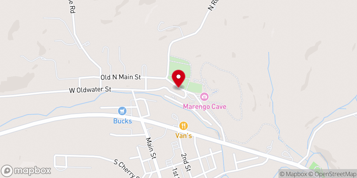 Map showing location of Big Springs Old Town Church