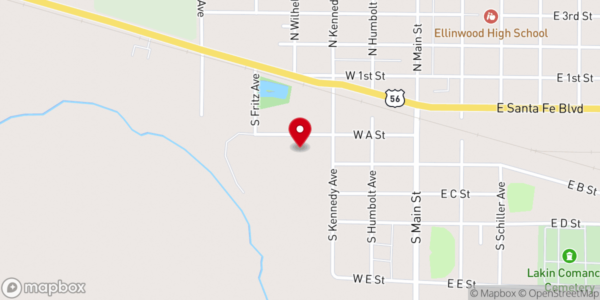 Map showing location of Calvary Baptist Church