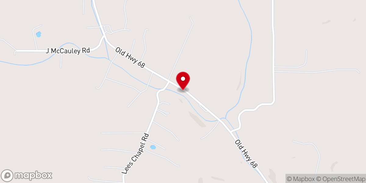 Map showing location of Open Door Baptist Church