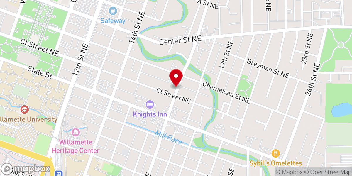 Map showing location of Court Street Christian Church