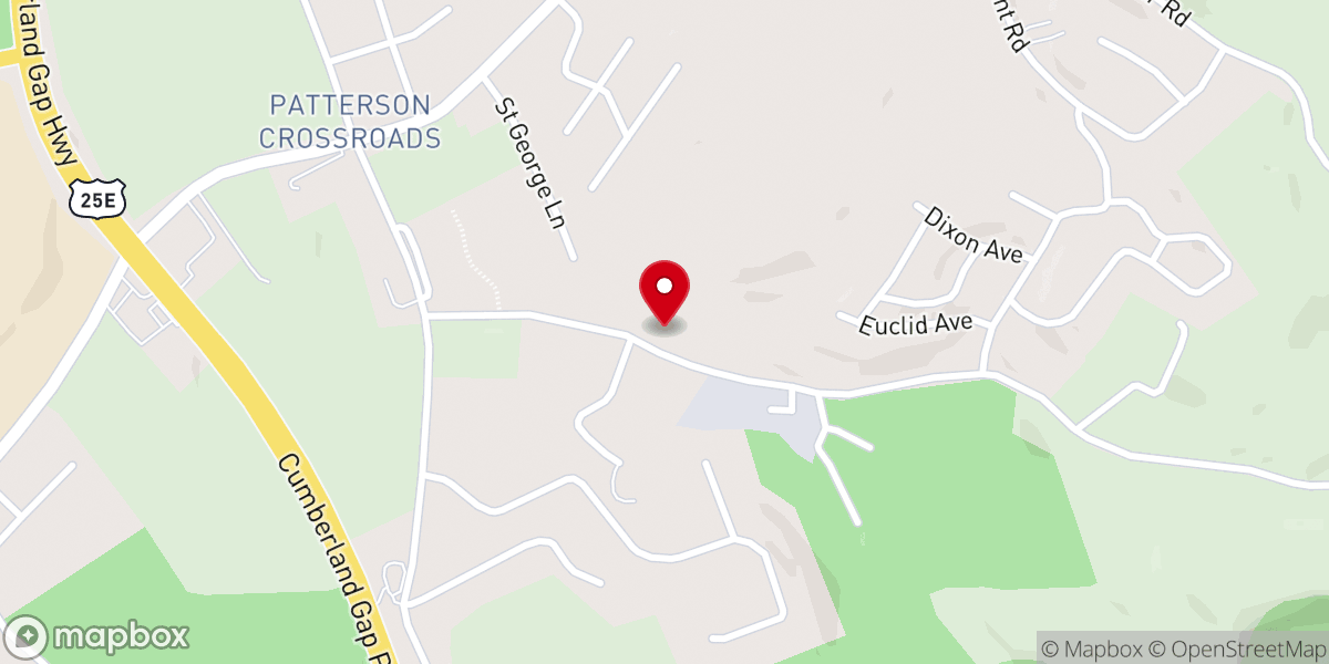 Map showing location of Pump Springs Baptist Church